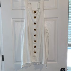 White Overall Dress
